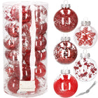 Kerstballen | 30 Stuks | 7 cm | Rood/Wit