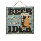 Wandbord Vintage Retro | 24 x 24 cm | MDF | Beer Is Always A Good Idea
