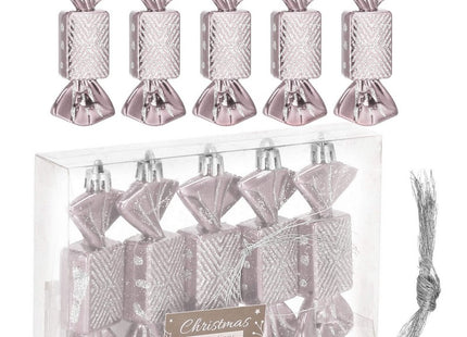 Kersthanger | Kerstsnoepje | Roze | 5 Stuks