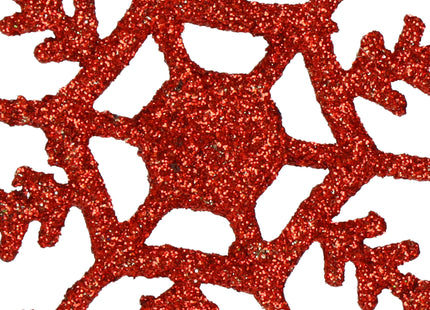 Kersthanger | Kerstversiering |Sneeuwvlok | 3 Stuks | 12 cm | Rood