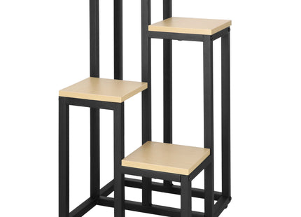 Plantenrek | Plantenstandaard | Plantentrap | 4 Niveaus | Hout | Zwart