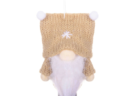 Kerstkabouter - Kersthangers - Kerstdwerg - Kerstversiering - Beige - 8 cm
