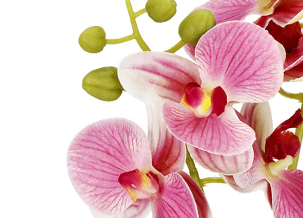 Kunst Orchidee - Kunstplanten -Inclusief Pot - Roze - 33.5 cm