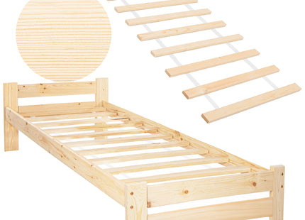 Bed - Lattenbodem - Eenpersoons - Naaldhout - 200x90 cm