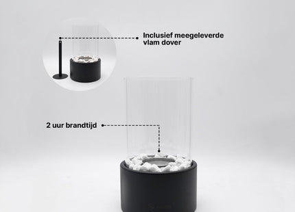 Bio Ethanol Sfeerhaard | Tafelhaard | Binnen & Buiten | Rond | Zwart | ⌀ 15 CM