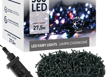 Kerstverlichting | 27,5 m | 500 LED | Multicolor + Koud Witte Flits