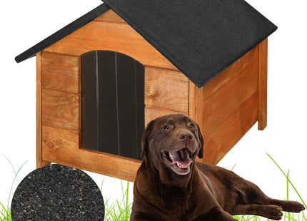 Hondenhuis - Hondenhok - Dog House - Geïsoleerd - Voor Buiten - Weersbestendig - Hout - Zwart