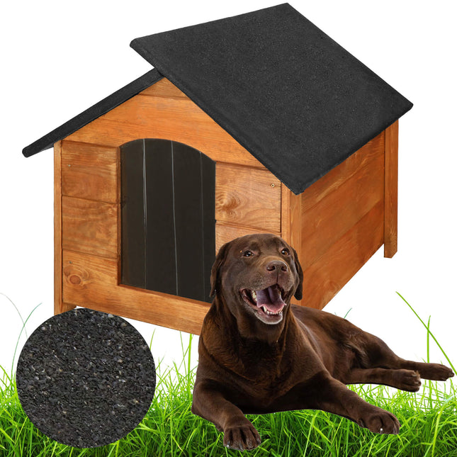 Hondenhuis - Hondenhok - Dog House - Geïsoleerd - Voor Buiten - Weersbestendig - Hout - Zwart