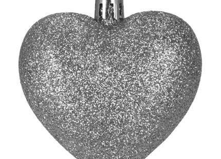 Kerstballen | 16 Stuks | 5/6/7 cm | Zilver | Hartjes