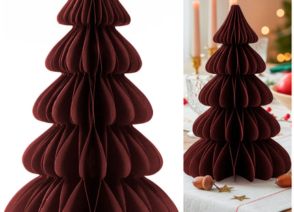 Papieren Kerstboom 30 cm – Bordeauxrood – Opvouwbare Kerstdecoratie met Magnetische Sluiting – Tafeldecoratie – 3D