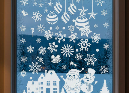 Raamstickers – Kerst – Kerst Stickers – Raamstickers Kinderen – Kerstversiering voor Binnen – Kerstdecoratie – 62 stuks