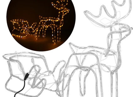 Rendier Met Slee | 264 LED Lampjes | Warm Wit/Blauw