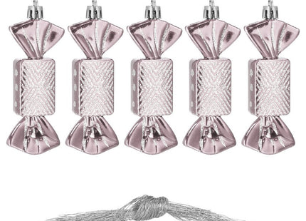 Kersthanger | Kerstsnoepje | Roze | 5 Stuks