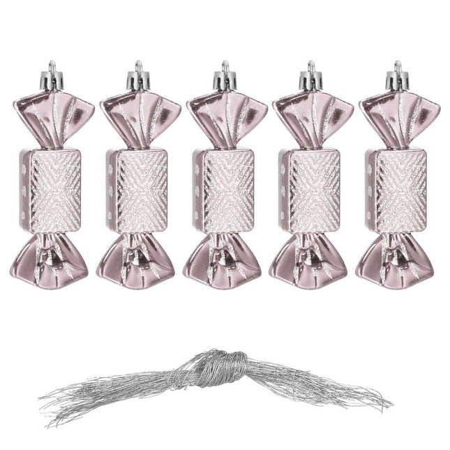 Kersthanger | Kerstsnoepje | Roze | 5 Stuks