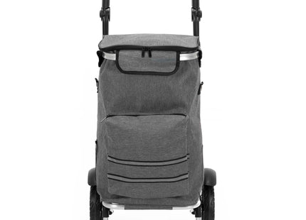 Boodschappentrolley - Boodschappenkrat - Opvouwbaar - Met Twee Wielen - Grijs - Zwart - 42 L - 30 KG - 100 x 47 CM