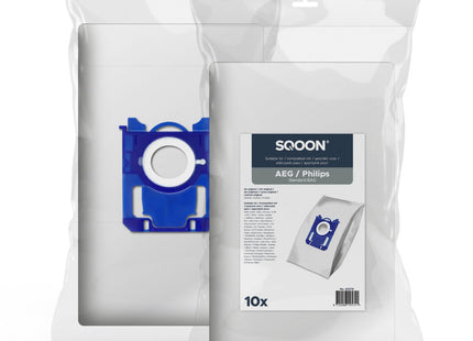 SQOON® Stofzuigerzakken  Geschikt voor Philips / AEG Standard Bag 3-D - Vervangt Model GR201S / E200S / FC8021 - 10 Stuks