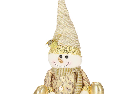 Sneeuwpop - Kerstversiering - Goud - 38 cm