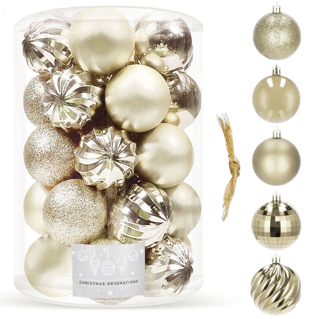 Kerstballen | 20 Stuks | 6 cm | Champagne