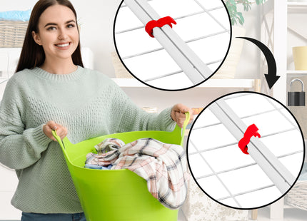 Droogrek - Wasrek - Droogtoren - 3 - Etages - Inklapbaar - Draaibaar - Wit - Staal - Kunststof - 15 KG