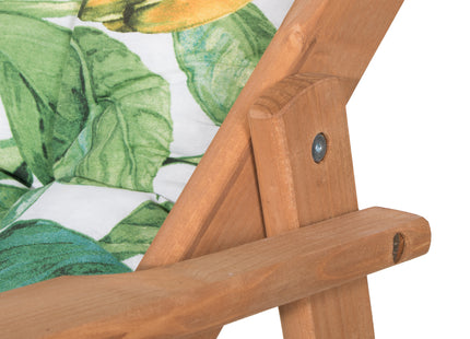 Houten Ligstoel - Ligbed - Met Kussen - Verstelbaar - Weersbestendig - Groen - Grenenhout - 90 x 71 x 103 Cm