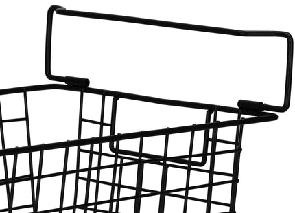 Metalen Opbergmand - Rechthoekig - Zwart - 41x17x15 cm