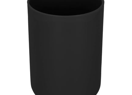 Badkameraccessoiresset - Prullenbak - Toiletborstel - Zeepdispencer - Tandenborstelbeker - Zeepbak - Mok - Zwart