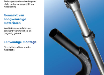 SQOON® Serviceset geschikt voor Miele stofzuigers - Gelijk aan model: 10275580 / 9442601 / 5269091 - Vervanging voor zuigbuis en pistoolgreep met klikvergrendeling