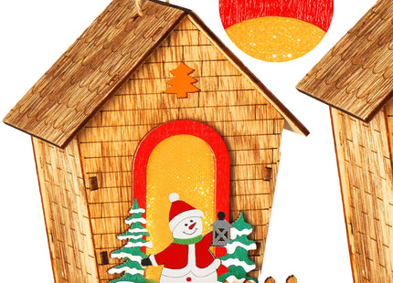 Kersthanger | Kerstversiering | Kerstboomhanger | Lichtgevend | Huis | Sneeuwpop | 12.5 cm