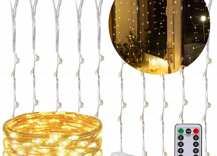 Lichtgordijn | IJspegel Verlichting | Inclusief USB En Afstandsbediening | 200 LED | Warm Wit