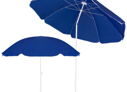 Parasol | Strand Parasol | Parasols | Opvouwbaar | Kantelbaar | 180 cm | Blauw/Wit