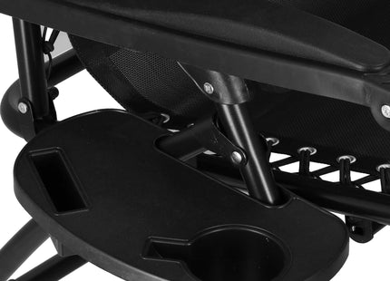 Tuinstoel | Ligstoel | Opvouwbaar | Verstelbaar | Ergonomische Hoofdsteun | Zwart
