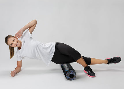 Foam Roller | Hard Hardheid | 30 cm | Zwart/Blauw