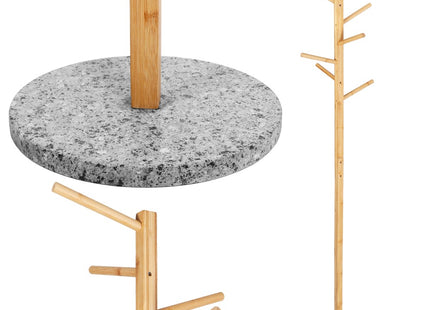 Staande Kapstok | Hout | 8 Haken | Garderobe Kapstok | Zelfmontage | Naturel/Grijs | 182 cm