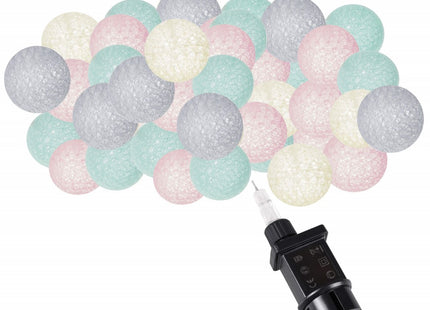 Fairy Lights | 10 m | 50 LED | Grijs/Roze/Crème/Turkoois