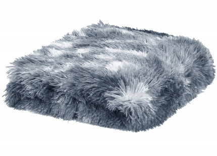 Plaid | Sprei | Deken | 160 x 200 cm | Pluche | Grijs/Wit Tinten