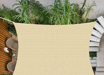 Schaduwdoek | Zonnezeil | Rechthoek | 4 x 3 m | 90% Schaduw | Beige
