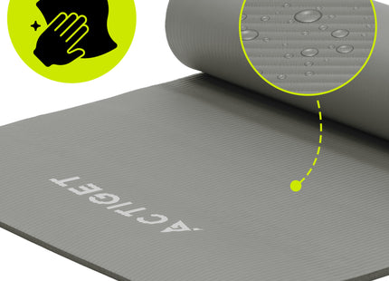 Actiget® Yogamat - Extra Dik - Inclusief Draagriem - 183 x 61 x 1 CM - Grijs