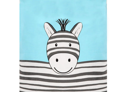 Opbergmand - Speelgoedmand - Kledingmand - Organizer - Handvatten - Zebra - Blauw -Zwart - Wit
