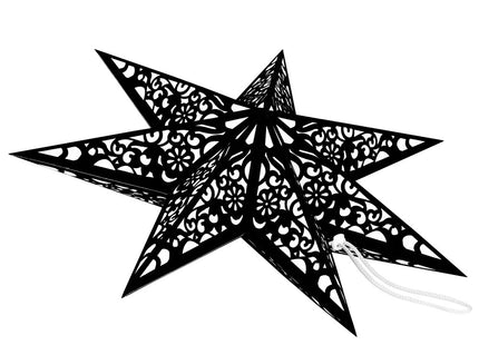 Kerst Ster | Papier | Opvouwbaar | 50 cm | Zwart/Wit