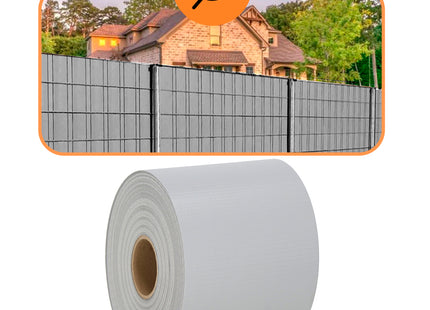 Vlechtband | Privacyfolie | Vlechtband Voor Tuinafsluiting | PVC | 50 m | 450 g/m² | 19 Cm | Grijs