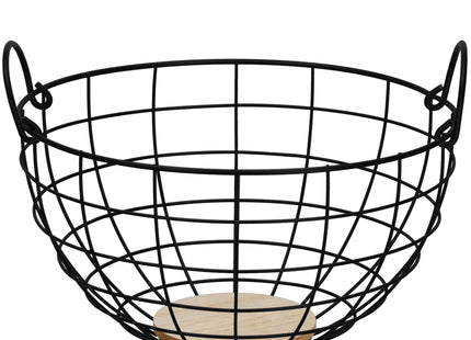 Fruitmand - Metalen Mand - Zwart - 28x15 cm