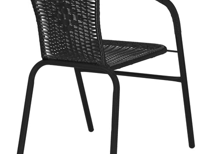 Springos Tuinstoel | Tuinstoelen | Tuinstoel Buiten | Metaal | Textielgaas |  Zwart | 130 kg