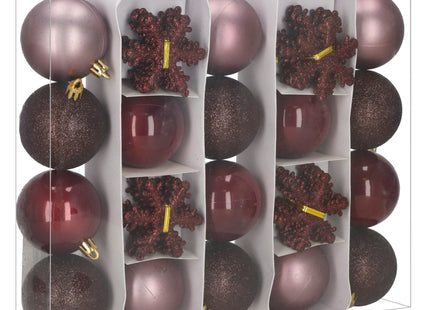 Kerstballen | 40 Stuks | 5/6/7 cm | Violet