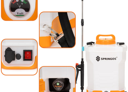 Drukspuit - Elektrische - Accu - Onkruidbestrijding - Regelbare Sproeikop - 10 Liter