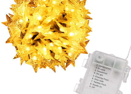 Kerstboomverlichting - Sterren - 80 LED -  5 M - Warm wit