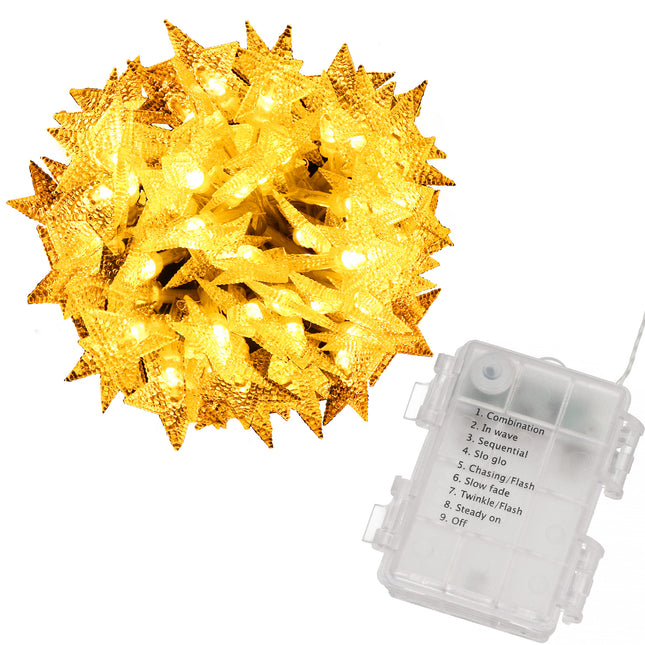 Kerstboomverlichting - Sterren - 80 LED -  5 M - Warm wit