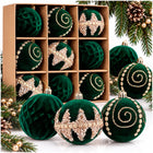 Kerstballen | 9 Stuks | 8 cm | Groen | Fluweel