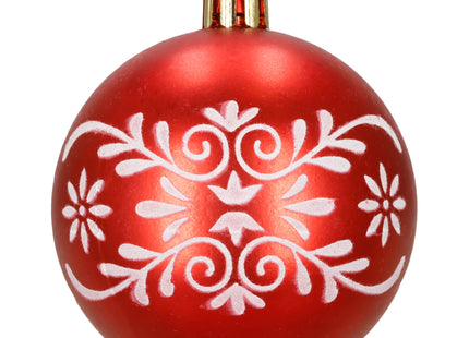 Kerstballen | 12 Stuks | 6 cm | Rood | Figuren