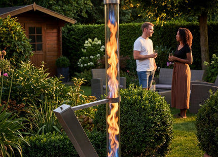 Muntel® Pellet Terras Heater - Terrasverwarmer - Outdoor - Heater - Fire Tube - Pallet - RVS - 34x 44.8x 132.2Cm