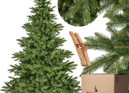 Kunstkerstboom | Premium Royal | Natuurlijk Sparrenhout | 220 cm | Zonder Verlichting | Houten Standaard